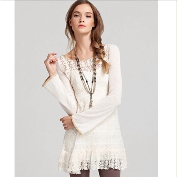 Free People Tops - ❤️SOLD Free People boho Dreamy lace tunic dress
